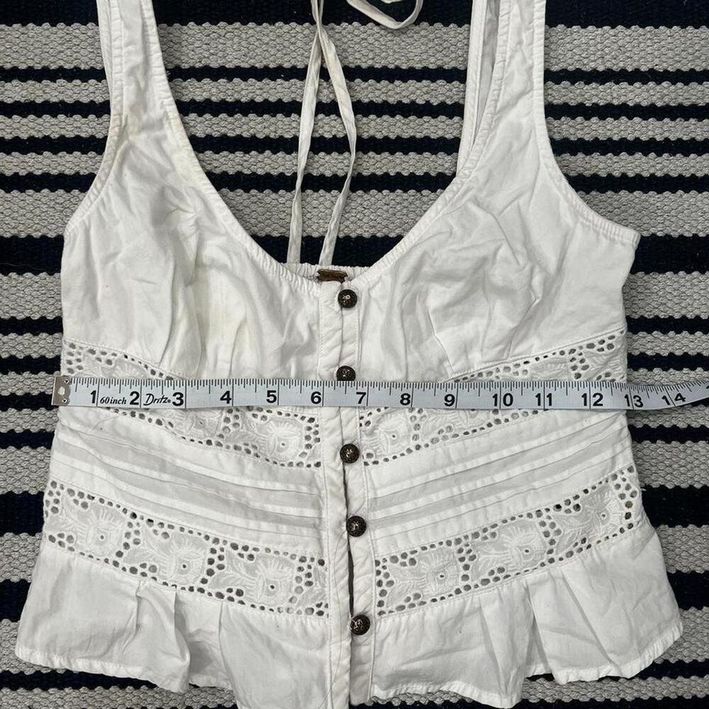 White corset top with button